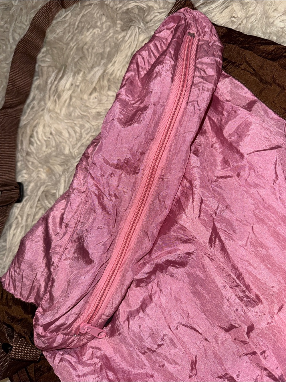 Onya Side Pink and Brown Foldable Shoulder Bag - Picture 6 of 7